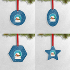 Set of 4 Acrylic Xmas Ornament - Snow Globe