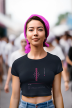Women's Cotton Crop Tops - Mindful Meanings Collection - Thematic Prints