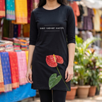 Women's Printed T-Shirt Dress | 100% Spun Polyester | Anthurium Floral Pattern | Casual Dress with Pockets for Women