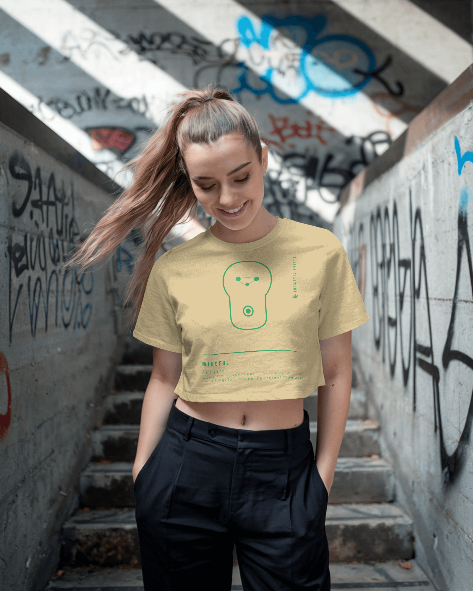 Women's Crop Top - Mindful Meanings Collection - MINDFUL