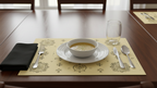 Polyster Fabric Set of 6 Table Placemats - Line Art Rangoli