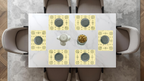 Polyster Fabric Set of 6 Table Placemats - Line Art Rangoli