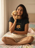 Cute Puppy & Kitten Printed Crop Top — Cuteness Overloaded | Graphic Animal Print | Women's Cotton Crop Top