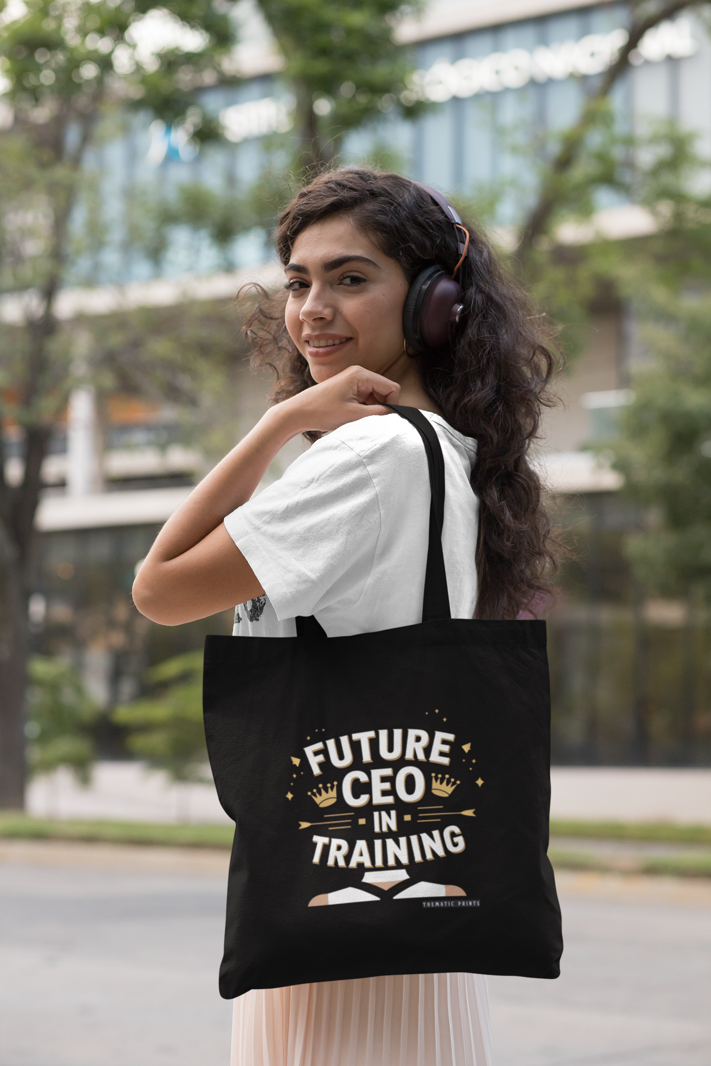 Canvas Eco-friendly Zipper Tote Bag for Collect Girls - Campus Casual Collection - Future CEO in Training