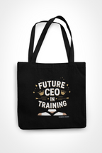 Canvas Eco-friendly Zipper Tote Bag for Collect Girls - Campus Casual Collection - Future CEO in Training