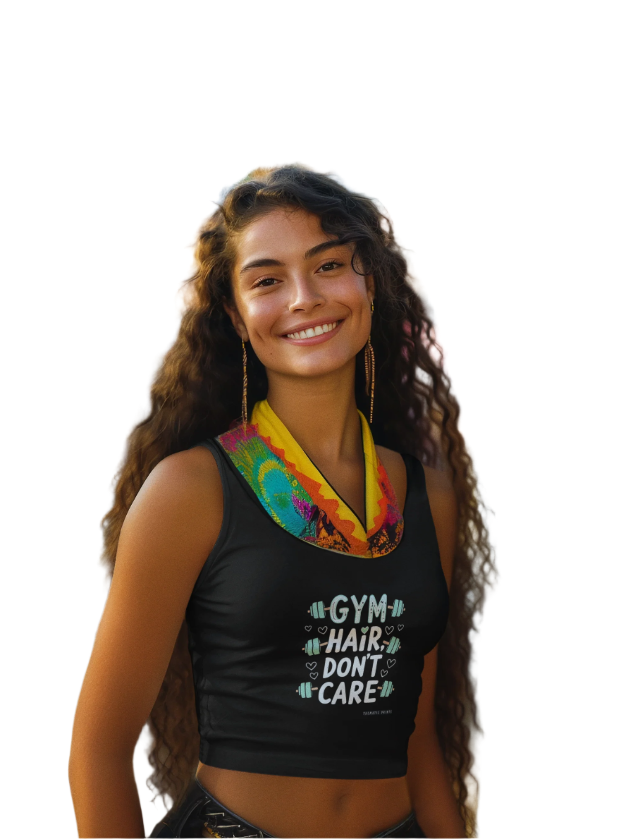 Cotton Regular Fit Women's Crop Tank Top - Campus Casual Collection - Gym Hair Don't Care
