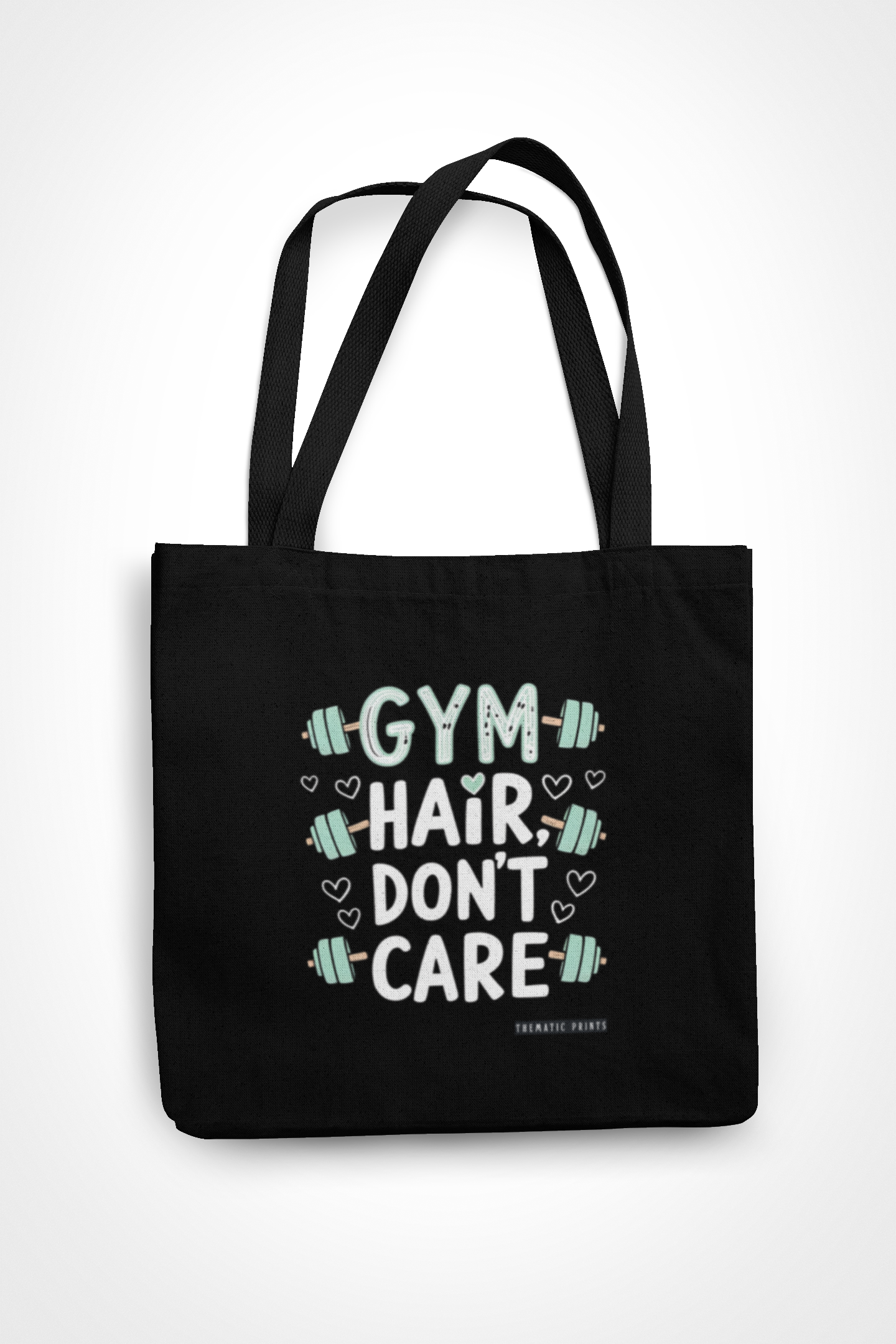 Canvas Eco-friendly Zipper Tote Bag for Collect Girls Campus Casual  Collection Gym Hair Don't Care Tote Bag Black Standard