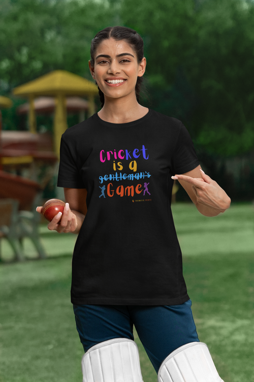 Celebrate Women's Cricket Typography T-Shirt