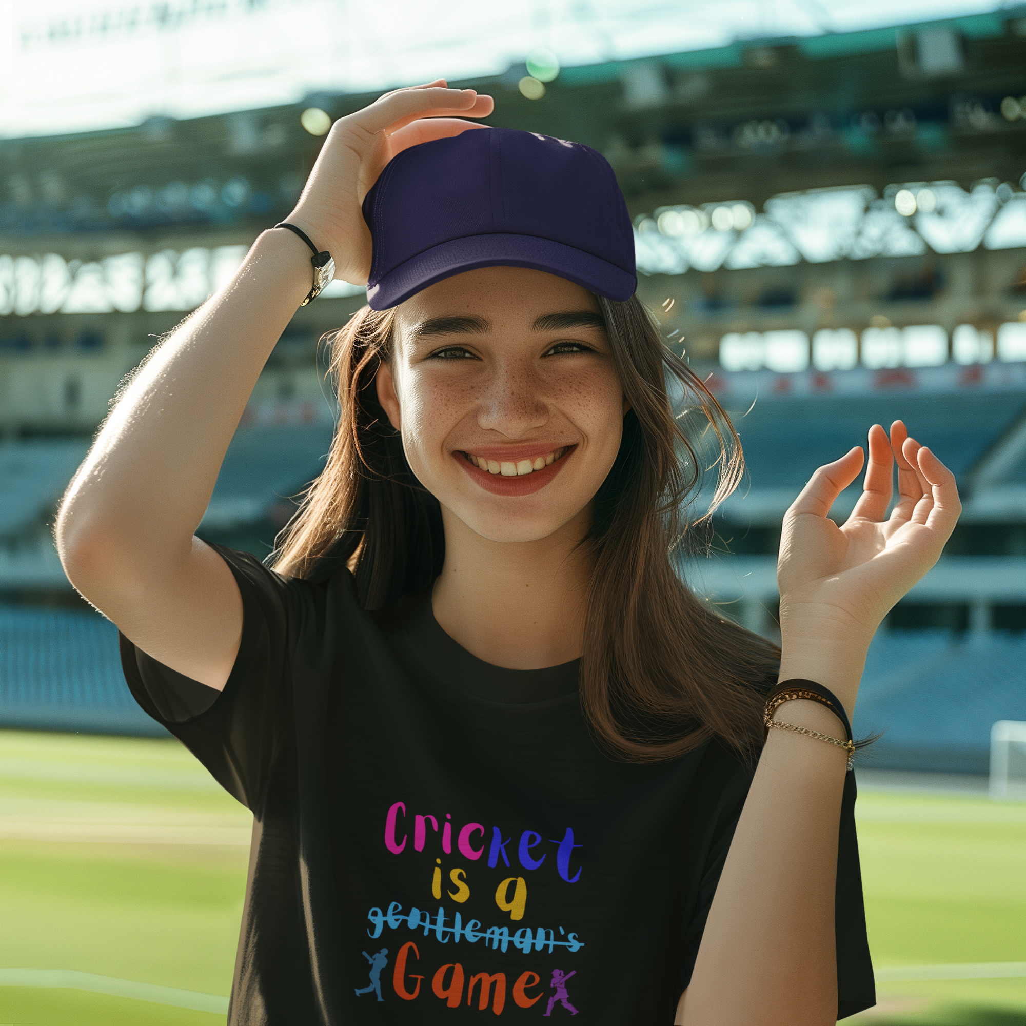 Celebrate Women's Cricket Typography T-Shirt