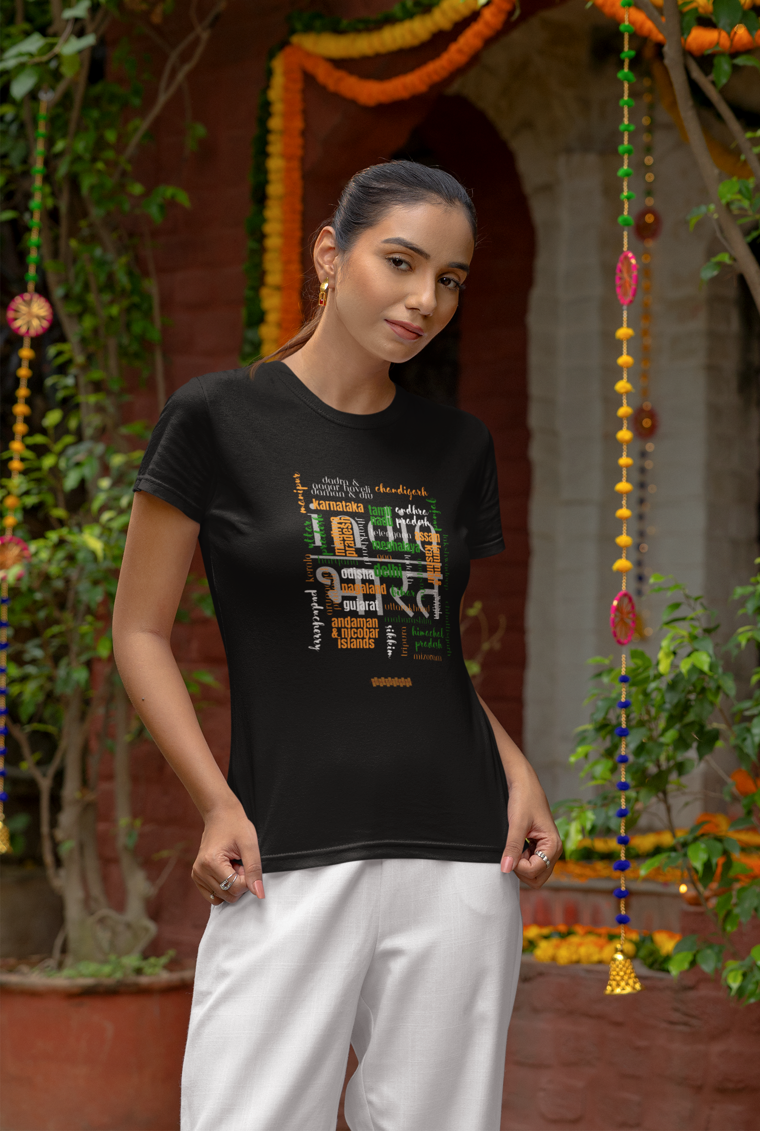 Celebrate India's Unity in Diversity Women's T-Shirt - All Indian States Typography Design