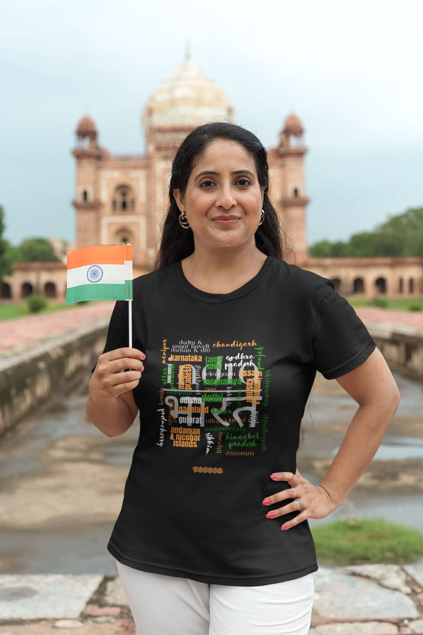 Celebrate India's Unity in Diversity Women's T-Shirt - All Indian States Typography Design