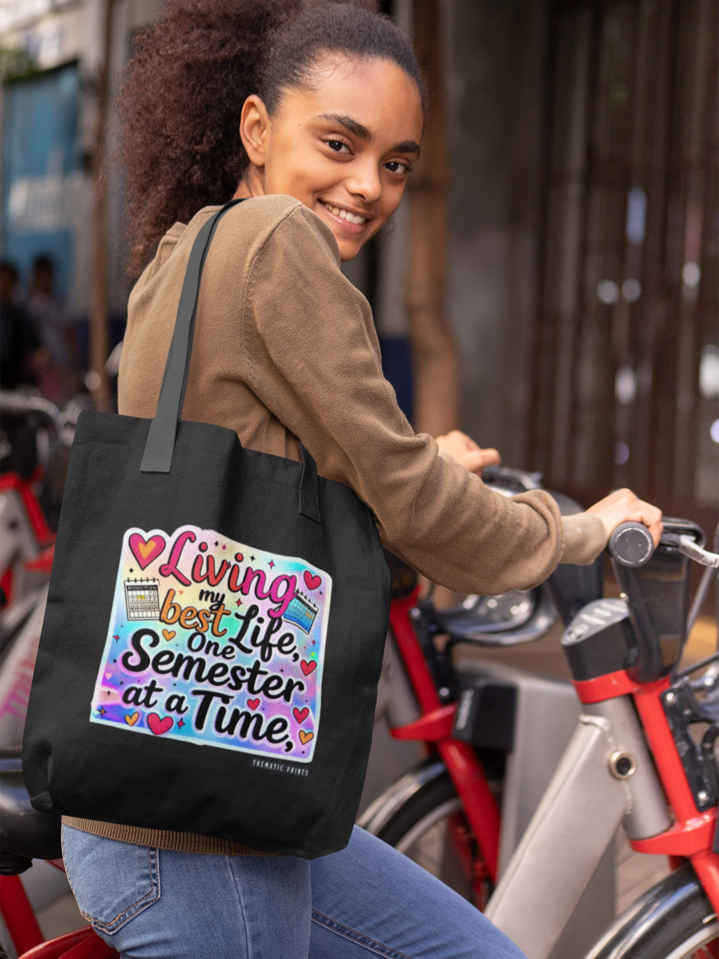 Unisex Eco-friendly Canvas Tote Bag with Zipper | Living My Best Life, One Semester at a Time