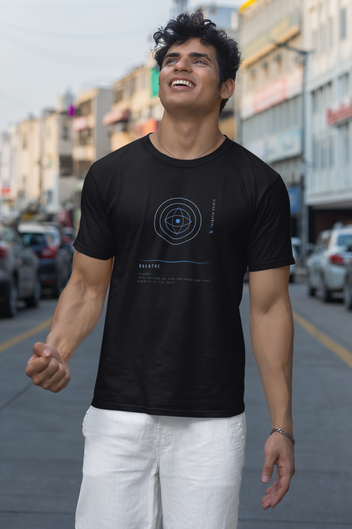 "Breathe" Men's T-Shirt - Mindful Meanings Collection
