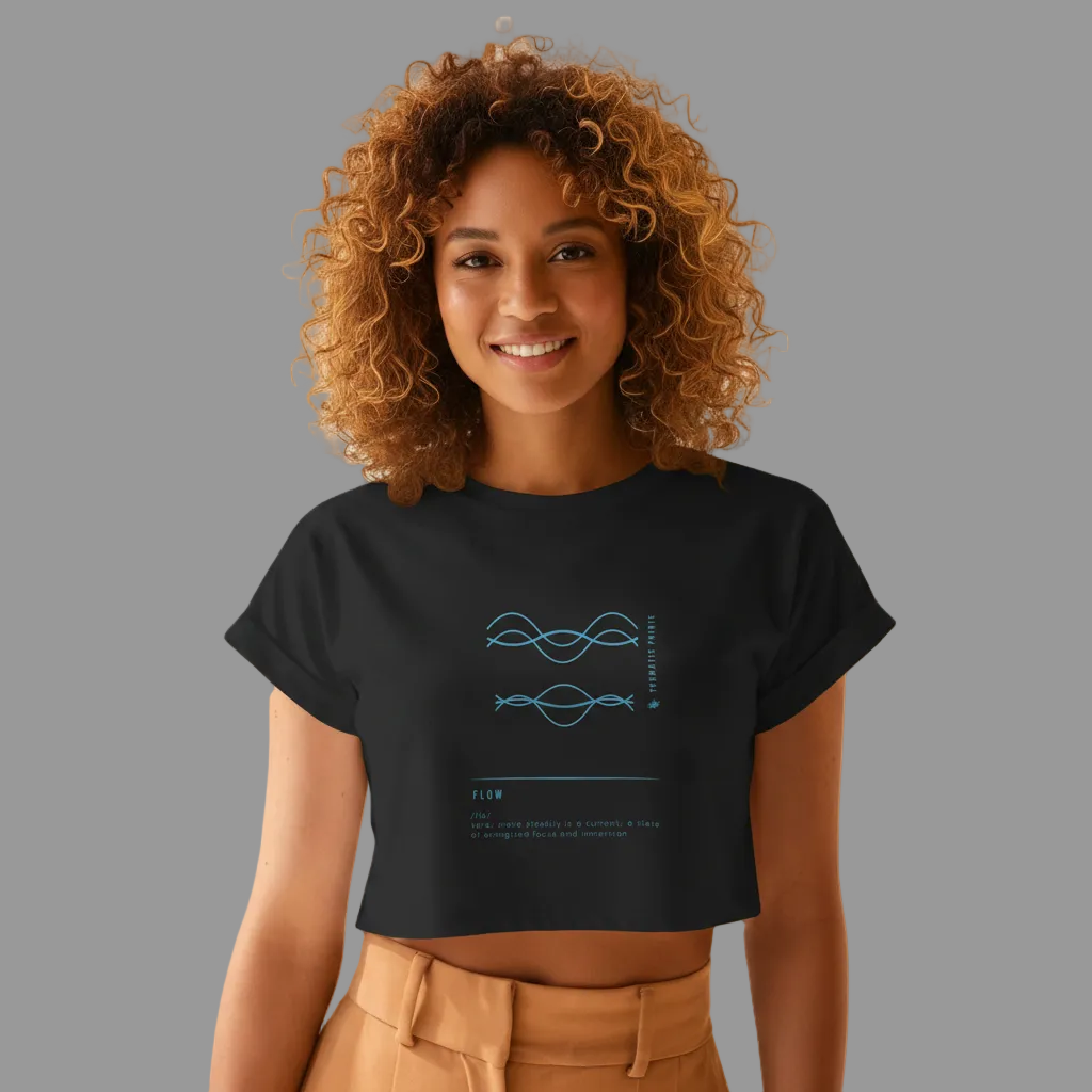 Women's Crop Top | Yoga, Meditation and Workout | Flow | Mindfulness Graphic Apparel
