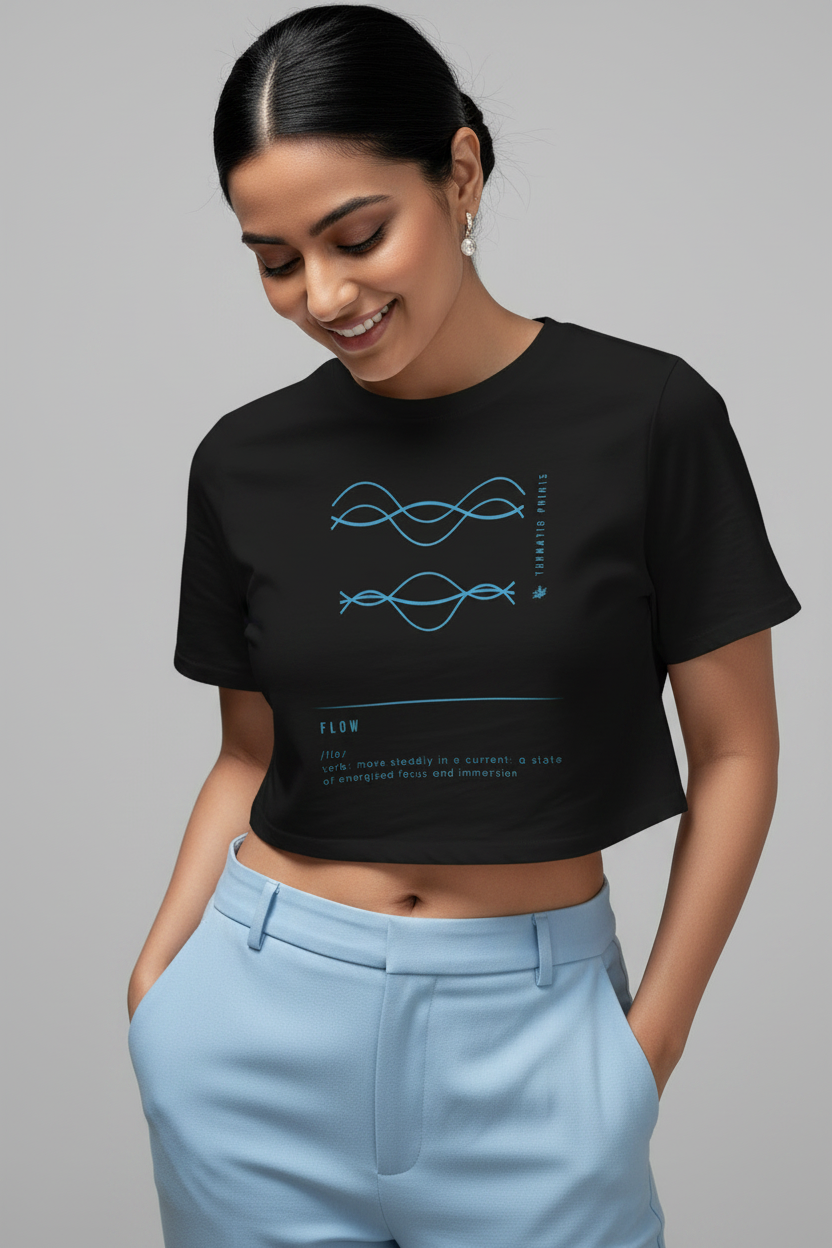 Women's Crop Top | Yoga, Meditation and Workout | Flow | Mindfulness Graphic Apparel