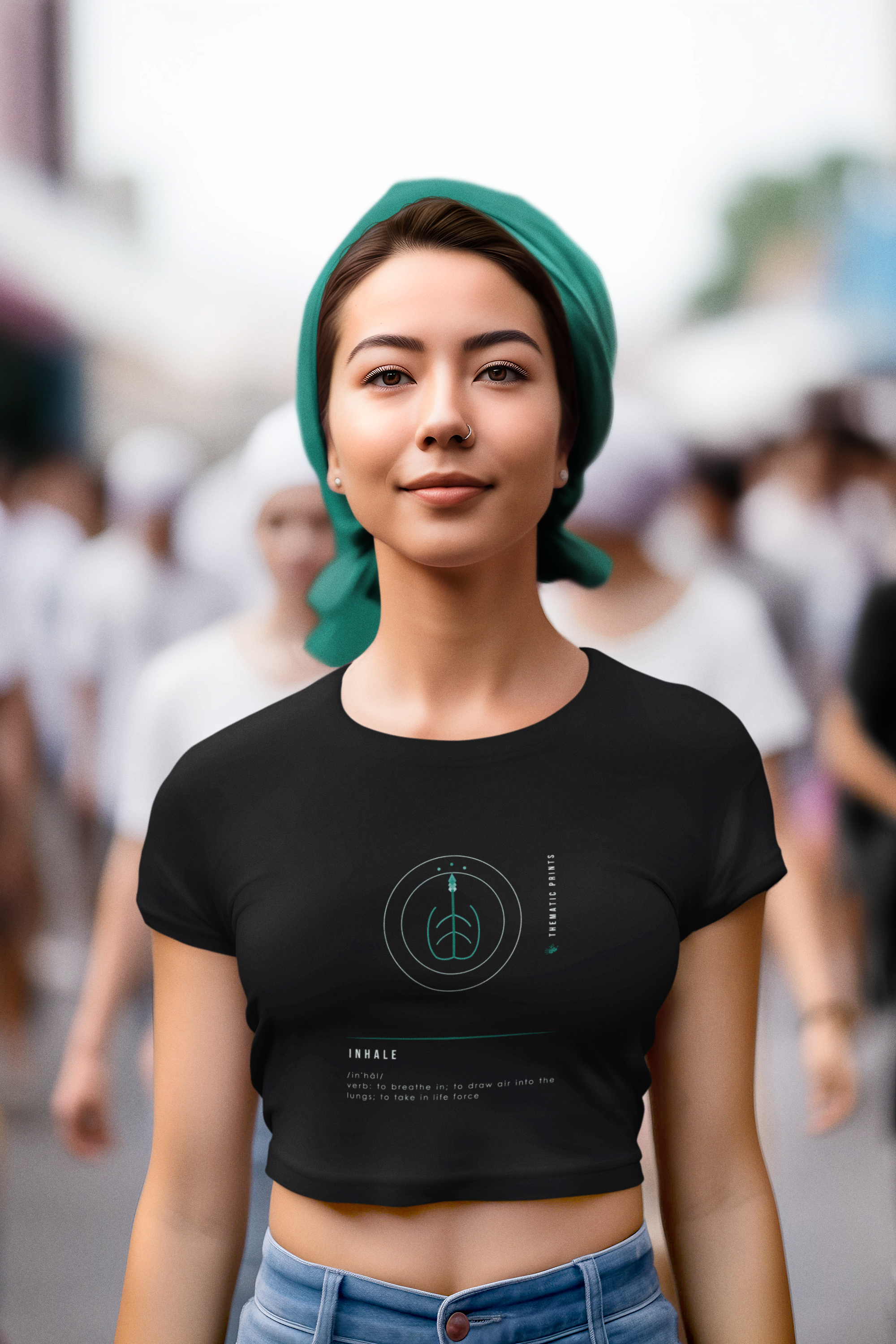 Women's Crop Top - Mindful Meanings Collection - INHALE