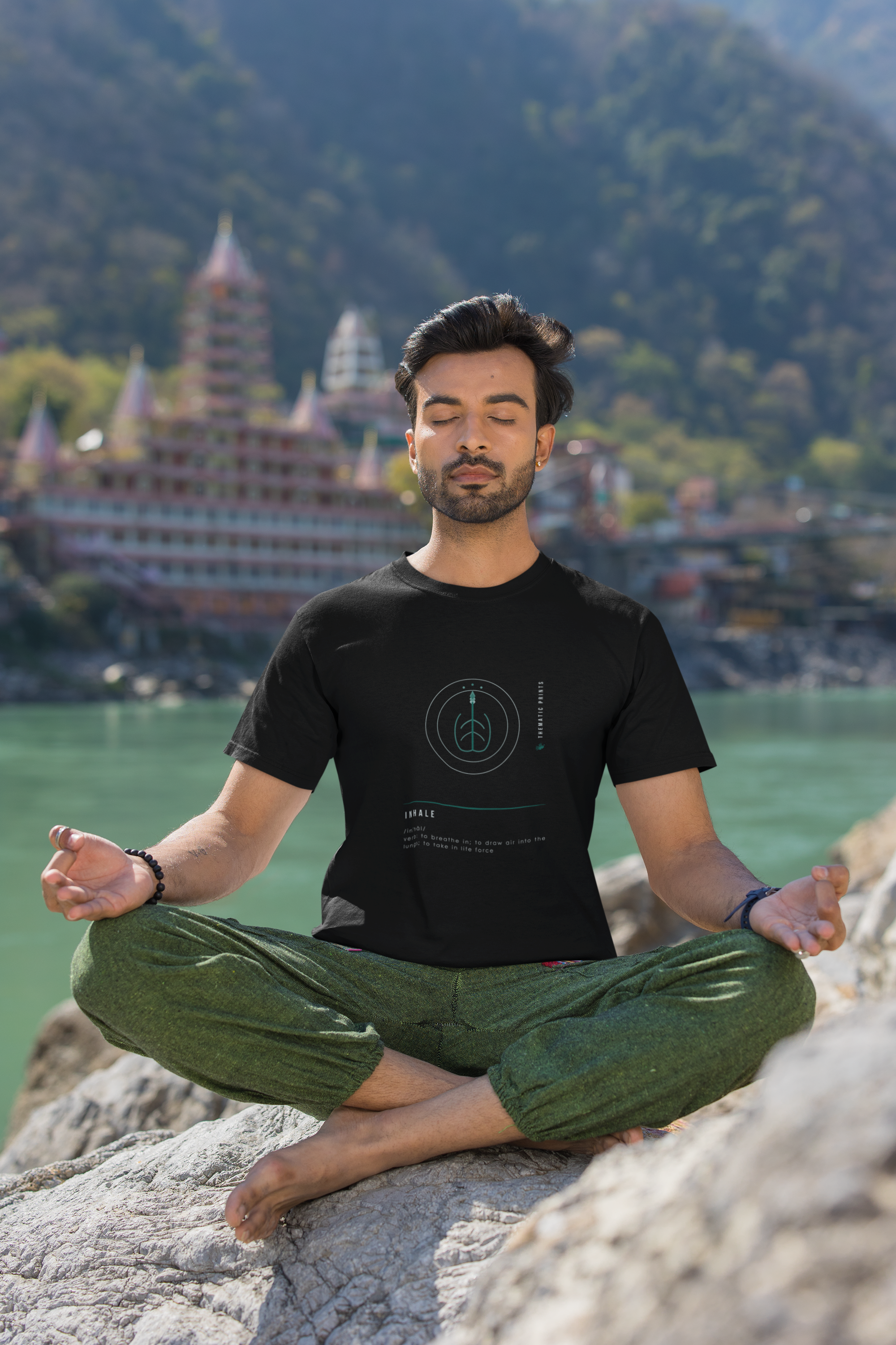 "Inhale" Men's T-Shirt - Mindful Meanings Collection