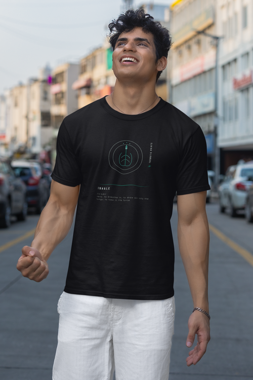 "Inhale" Men's T-Shirt - Mindful Meanings Collection