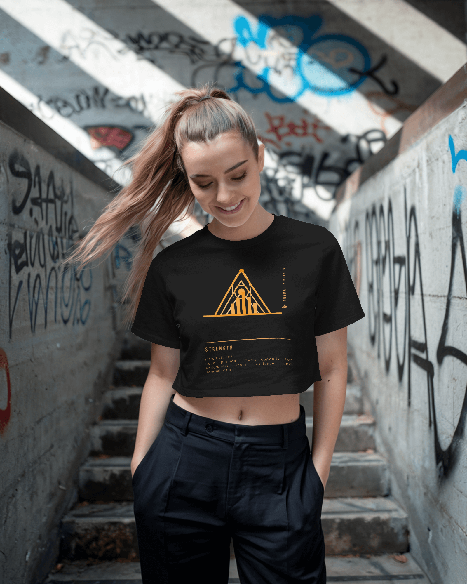 Women's Crop Top - Mindful Meanings Collection - STRENGTH