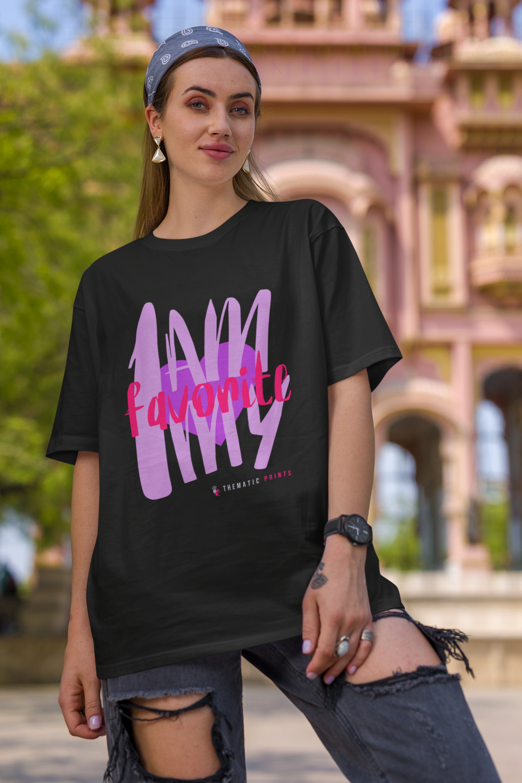 Self Love Typography Women's Oversized T-Shirt - I am my favorite
