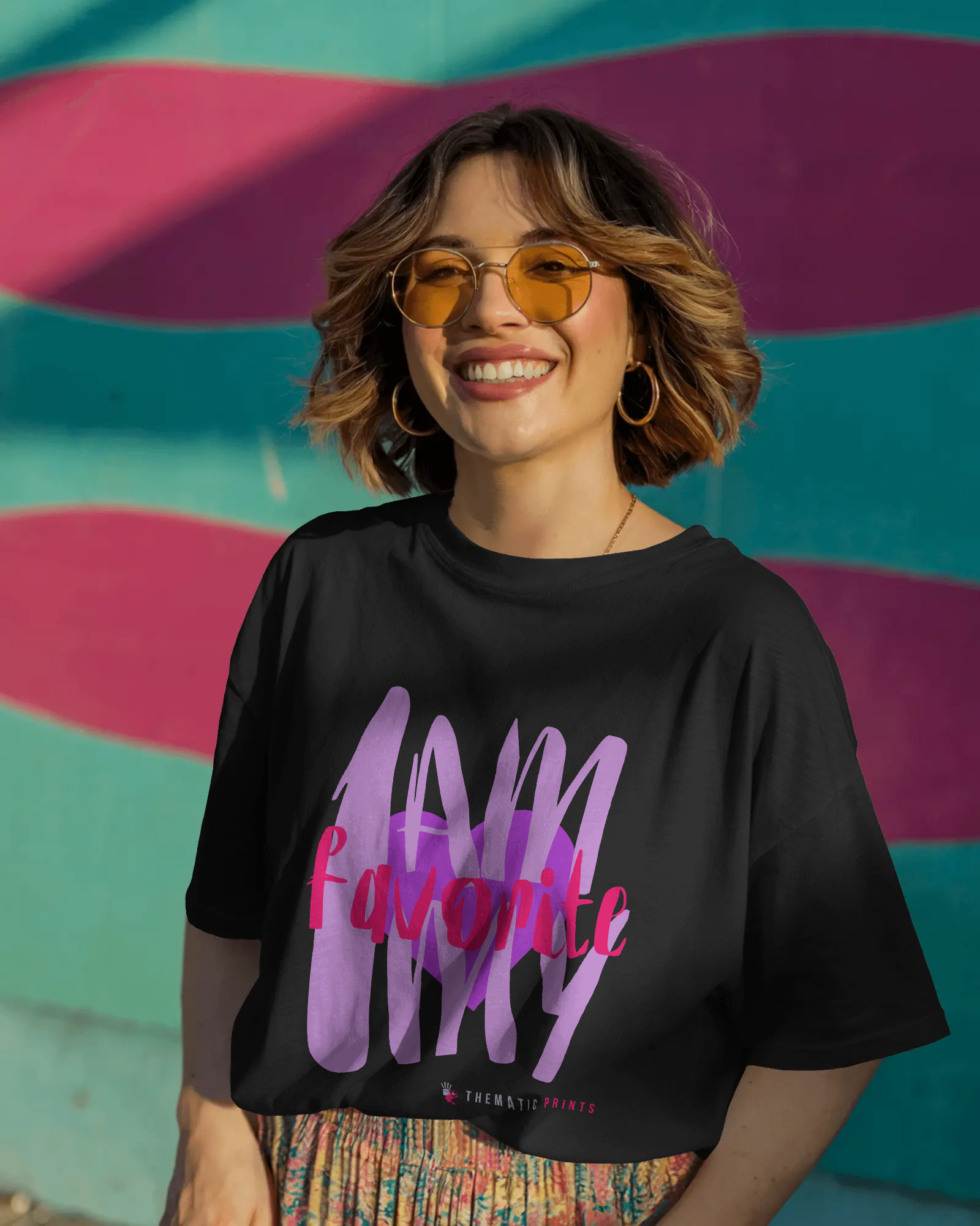 Self Love Typography Women's Oversized T-Shirt - I am my favorite