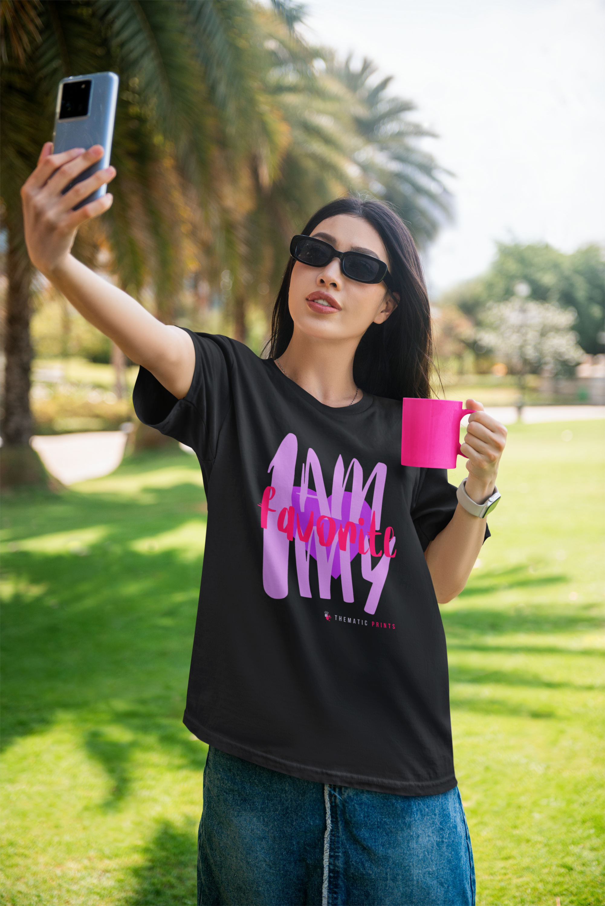 Self Love Typography Women's Oversized T-Shirt - I am my favorite