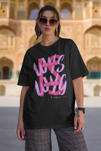 WYSIWYG Typography Unisex Oversized T-Shirt - What You See Is What You Get Self Expression Tee