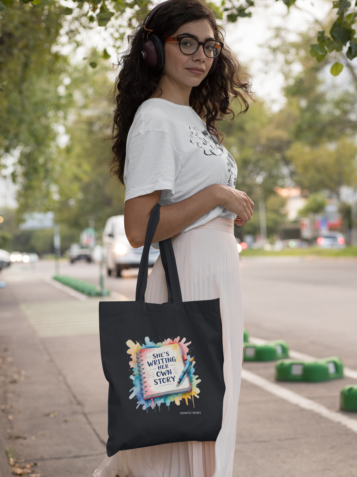 Canvas Tote Bag with Zipper | Women's Day Gifting | She is Writing Her Own Story