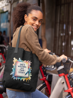 Canvas Tote Bag with Zipper | Tote Bag for College GIrls | She is Writing Her Own Story