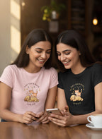 Puppy & Kitten Friendship Printed Crop Top - Got Your Back Always | Cute Animal Graphic | Women's Cotton Crop Top