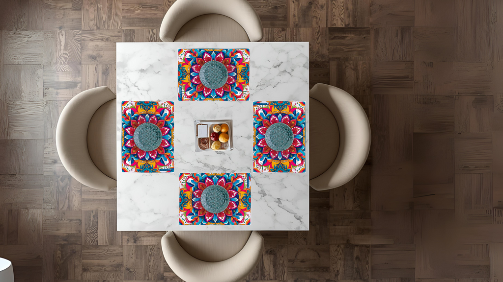 Polyster Fabric Set of 6 Table Placemats - Bloom