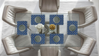 Polyster Fabric Set of 6 Table Placemats - Mandala Small Motifs