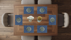 Polyster Fabric Set of 6 Table Placemats - Mandala Small Motifs