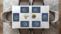 Polyster Fabric Set of 6 Table Placemats - Mandala Small Motifs