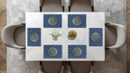 Polyster Fabric Set of 6 Table Placemats - Mandala Small Motifs