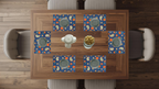 Polyster Fabric Set of 6 Table Placemats - Watercolor Floral