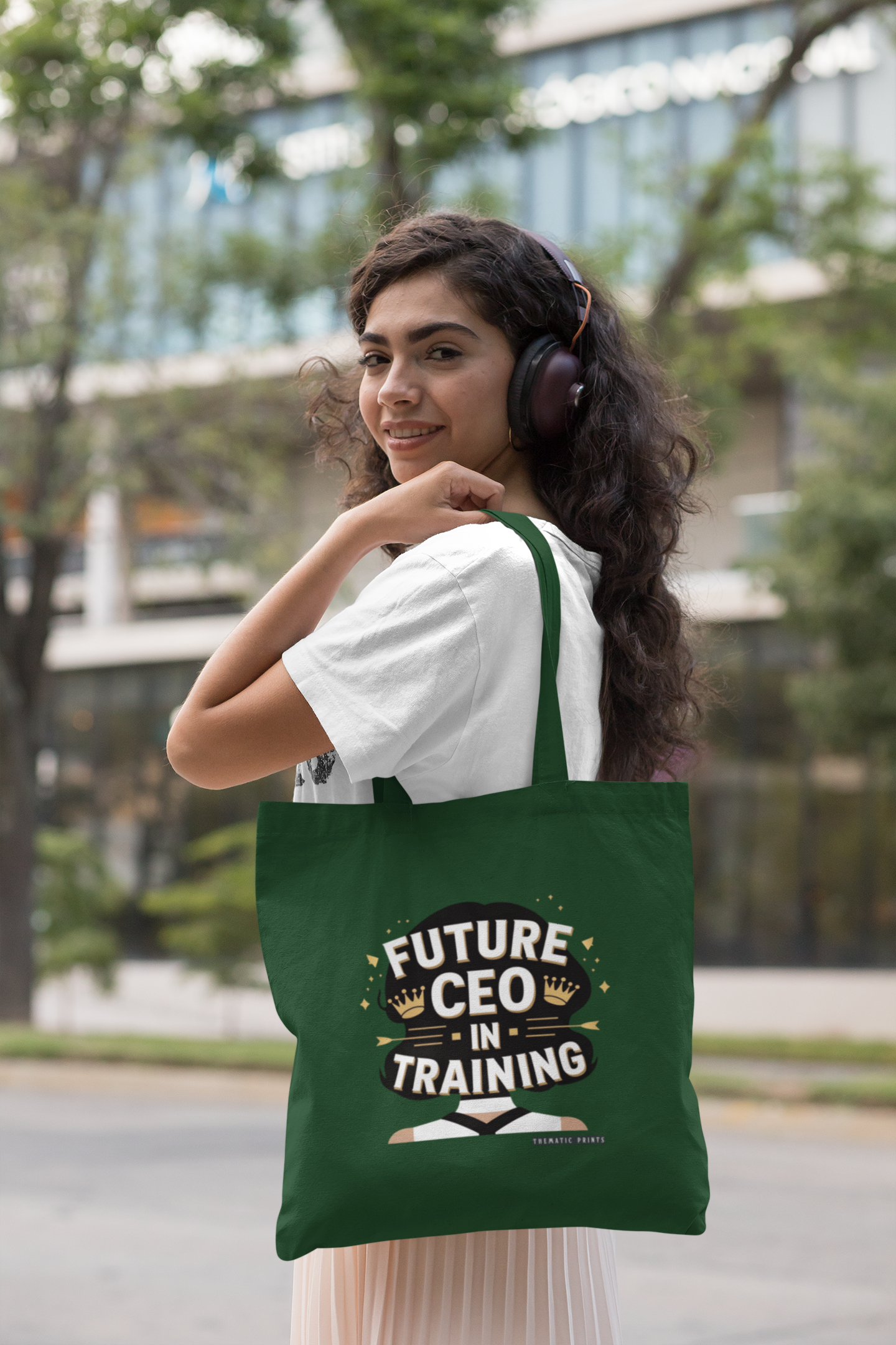 Canvas Eco-friendly Zipper Tote Bag for Collect Girls - Campus Casual Collection - Future CEO in Training