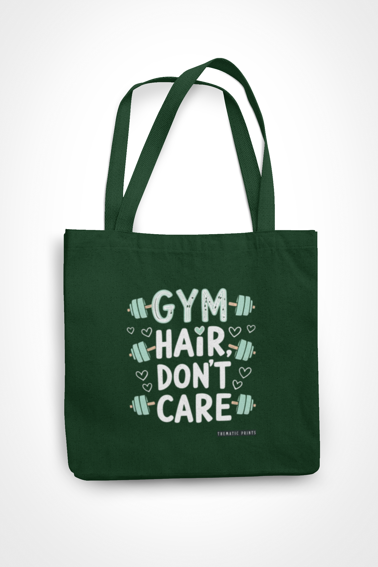 Canvas Eco-friendly Zipper Tote Bag for Collect Girls - Campus Casual Collection - Gym Hair Don't Care Tote Bag