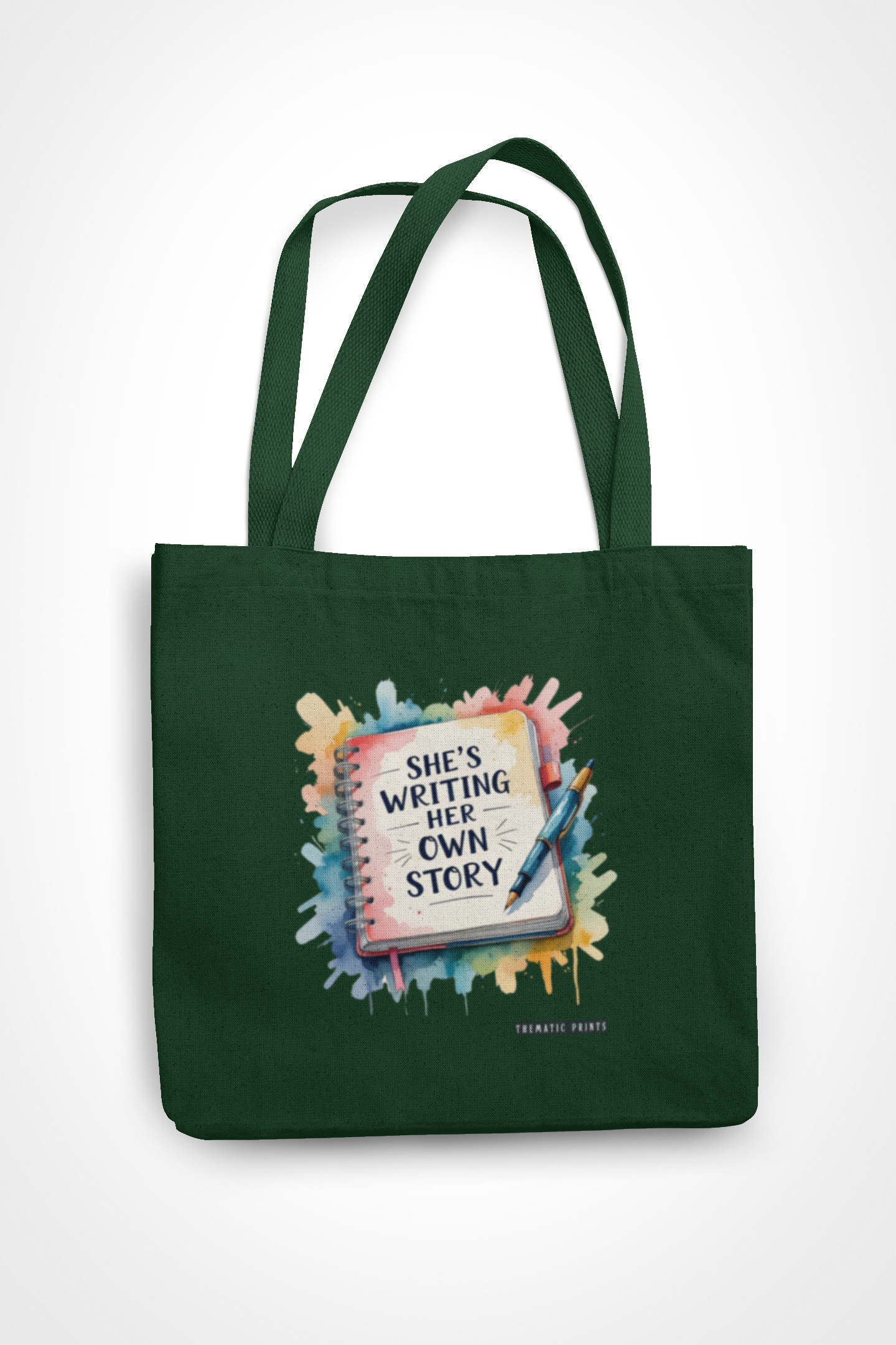Canvas Eco-friendly Zipper Tote Bag for Collect Girls - Campus Casual Collection - She is Writing Her Own Story