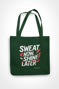 Unisex Eco-friendly Canvas Tote Bag with Zipper | Sweat Now, Shine Later Tote Bag