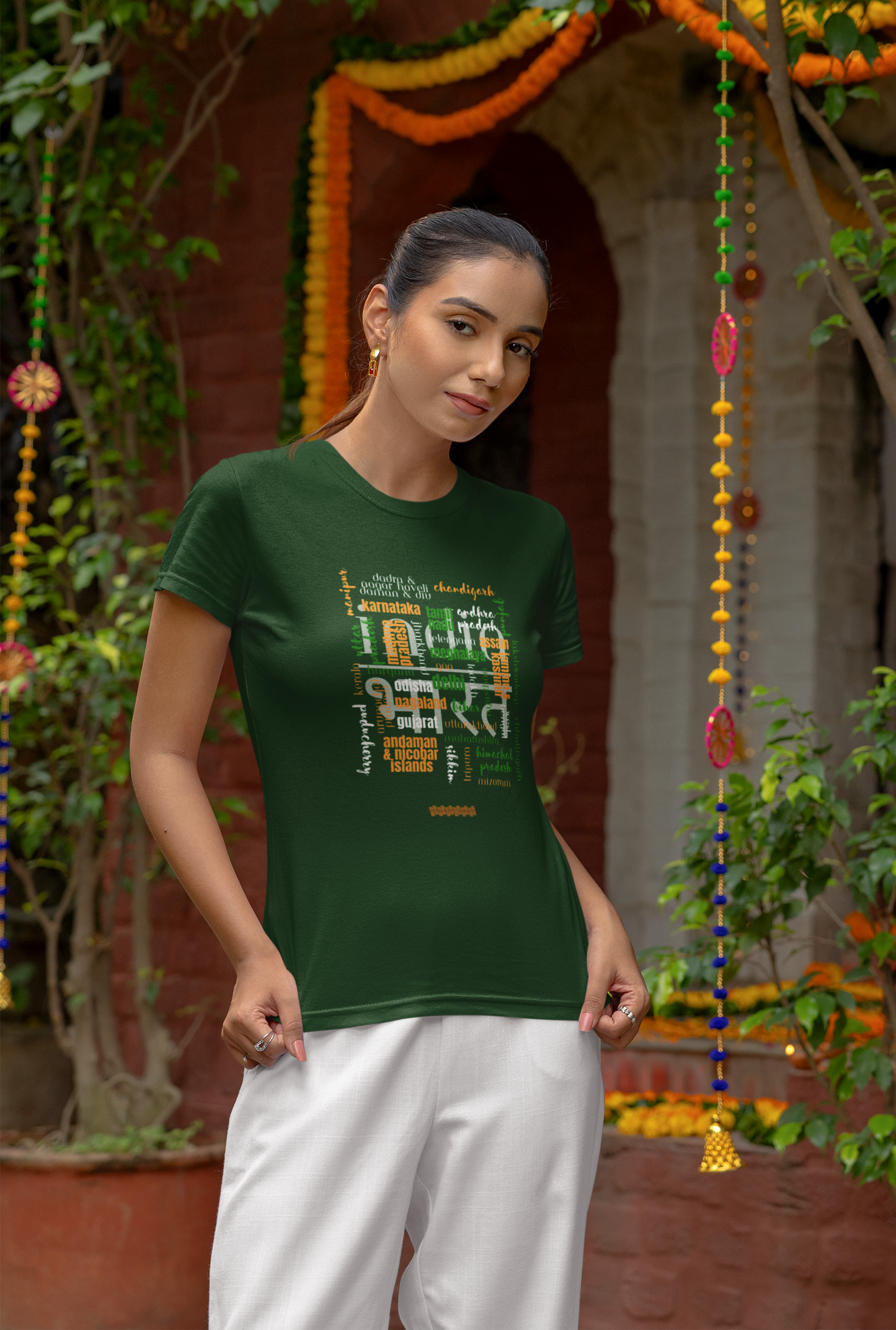 Celebrate India's Unity in Diversity Women's T-Shirt - All Indian States Typography Design