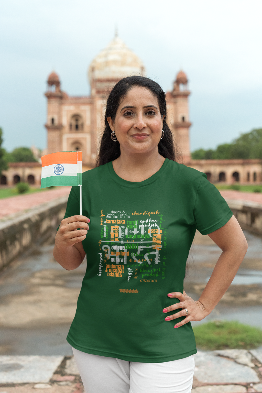 Celebrate India's Unity in Diversity Women's T-Shirt - All Indian States Typography Design