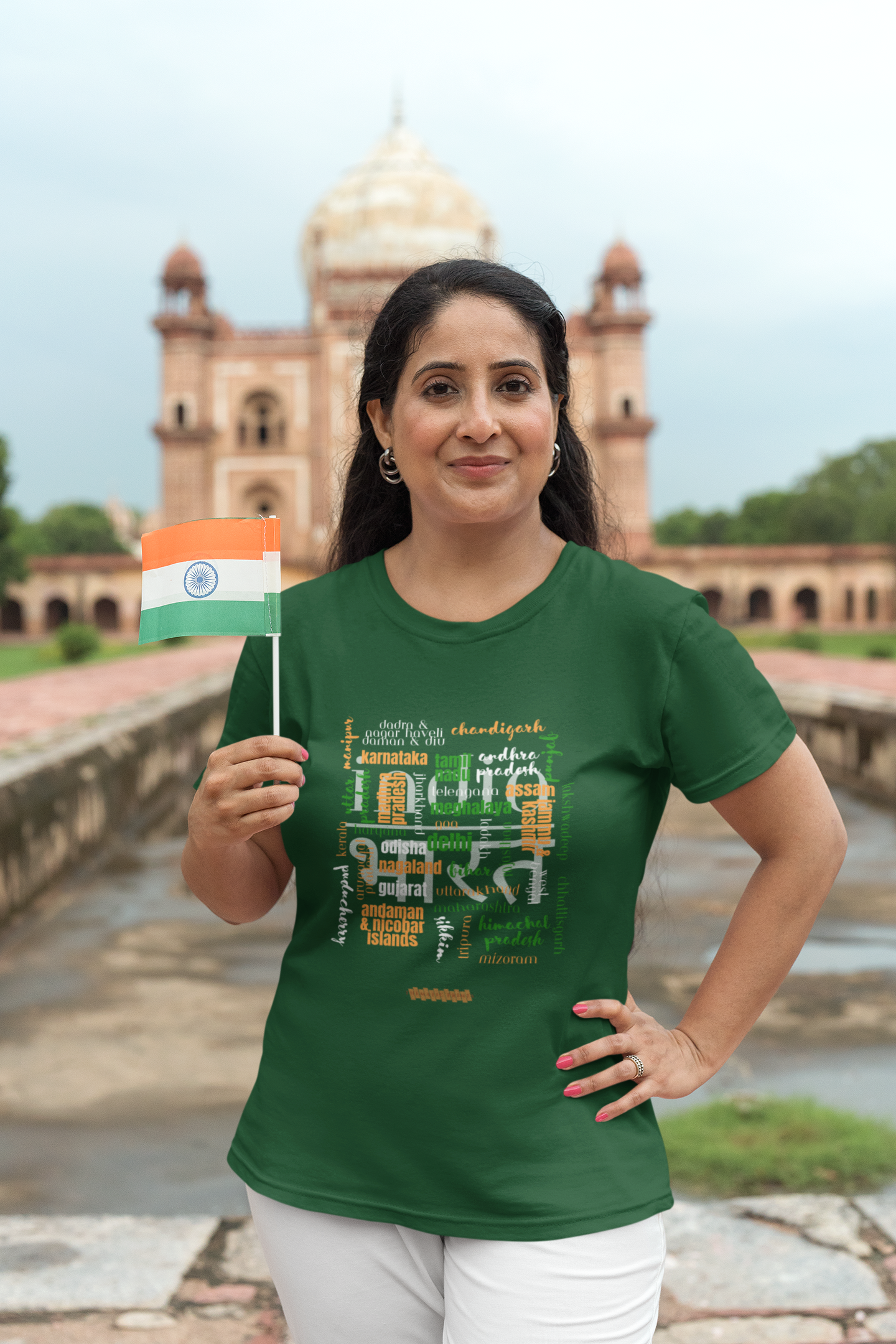 Celebrate India's Unity in Diversity Women's T-Shirt - All Indian States Typography Design