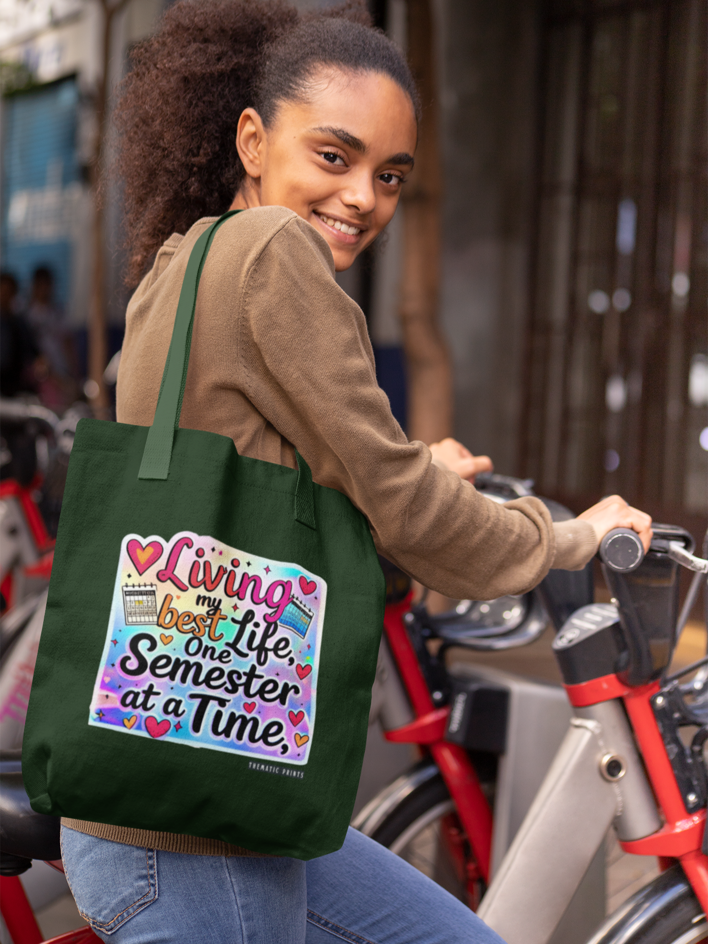 Unisex Eco-friendly Canvas Tote Bag with Zipper | Living My Best Life, One Semester at a Time