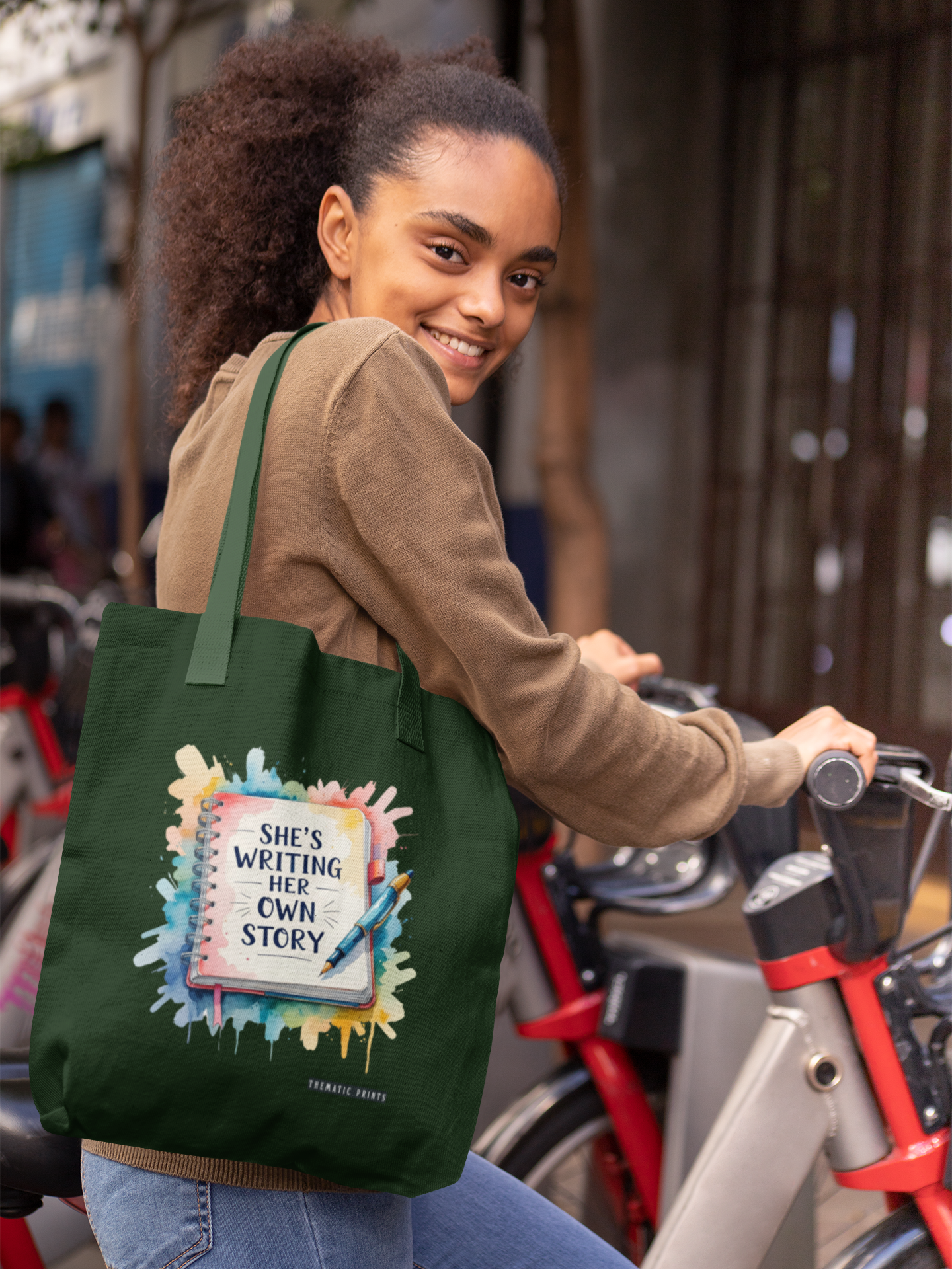 Canvas Tote Bag with Zipper | Women's Day Gifting | She is Writing Her Own Story
