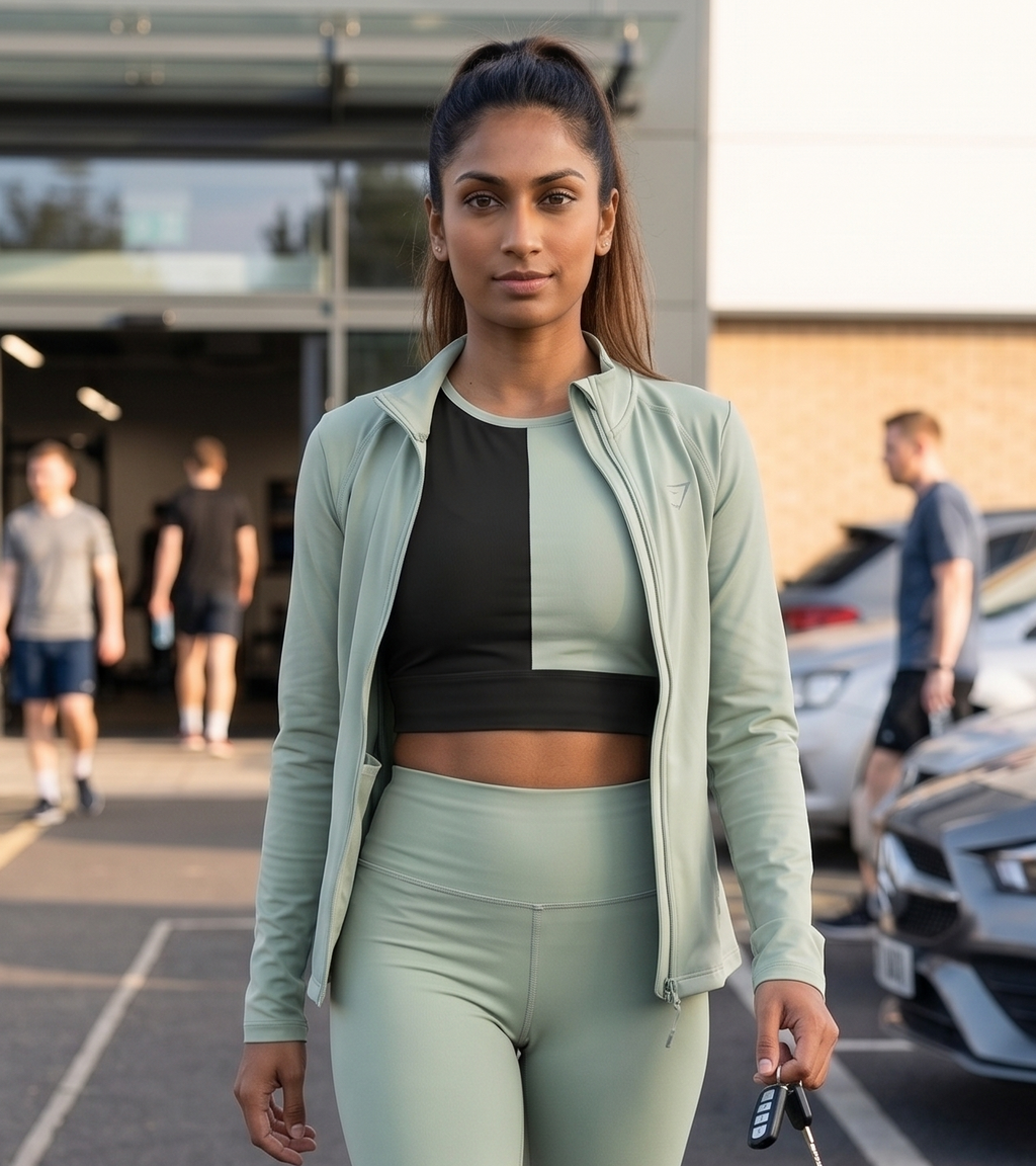 Women's Gym Workout Crop Top | Black Sage Green Print | Poly Spandex Fabric | Stretchable Slim Fit Active Wear for Women