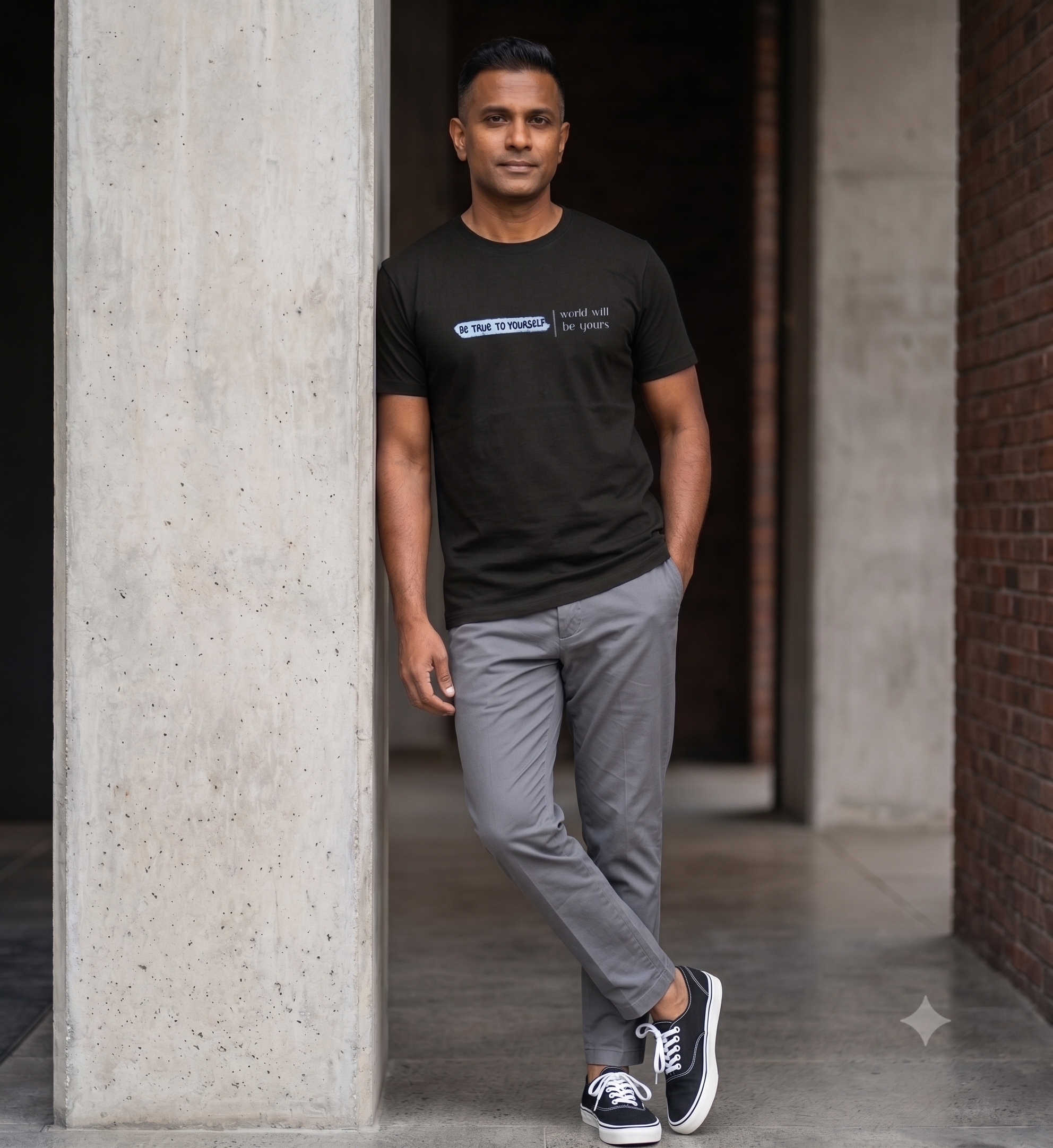Unisex Cotton Stretch T-shirt | Typography print | Be True to Yourself