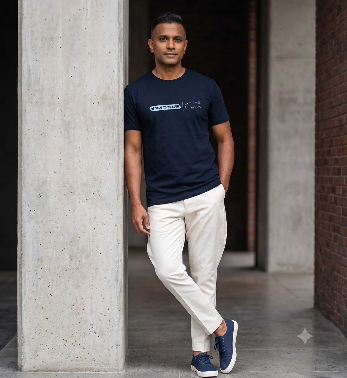 Unisex Cotton Stretch T-shirt | Typography print | Be True to Yourself