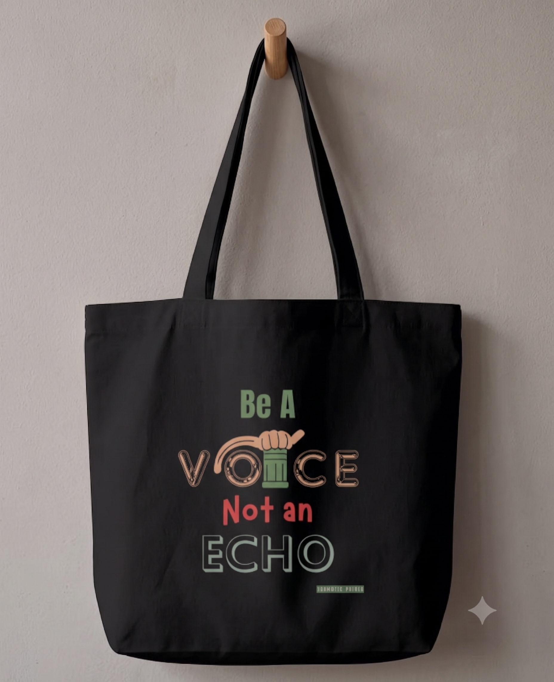 Canvas Tote Bag with Zipper | For College Girls & Women Professionals | Be A Voice, Not An Echo