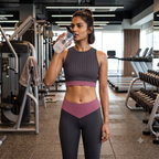 Women's Gym Leggings | Grey Mauve Print | Lycra Polyester fabric | Stretchable Slim Fit Active Wear Leggings for Women